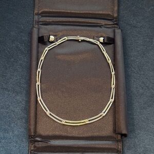David Yurman Two-Tone Gold and Silver
Labyrinth Link Necklace.